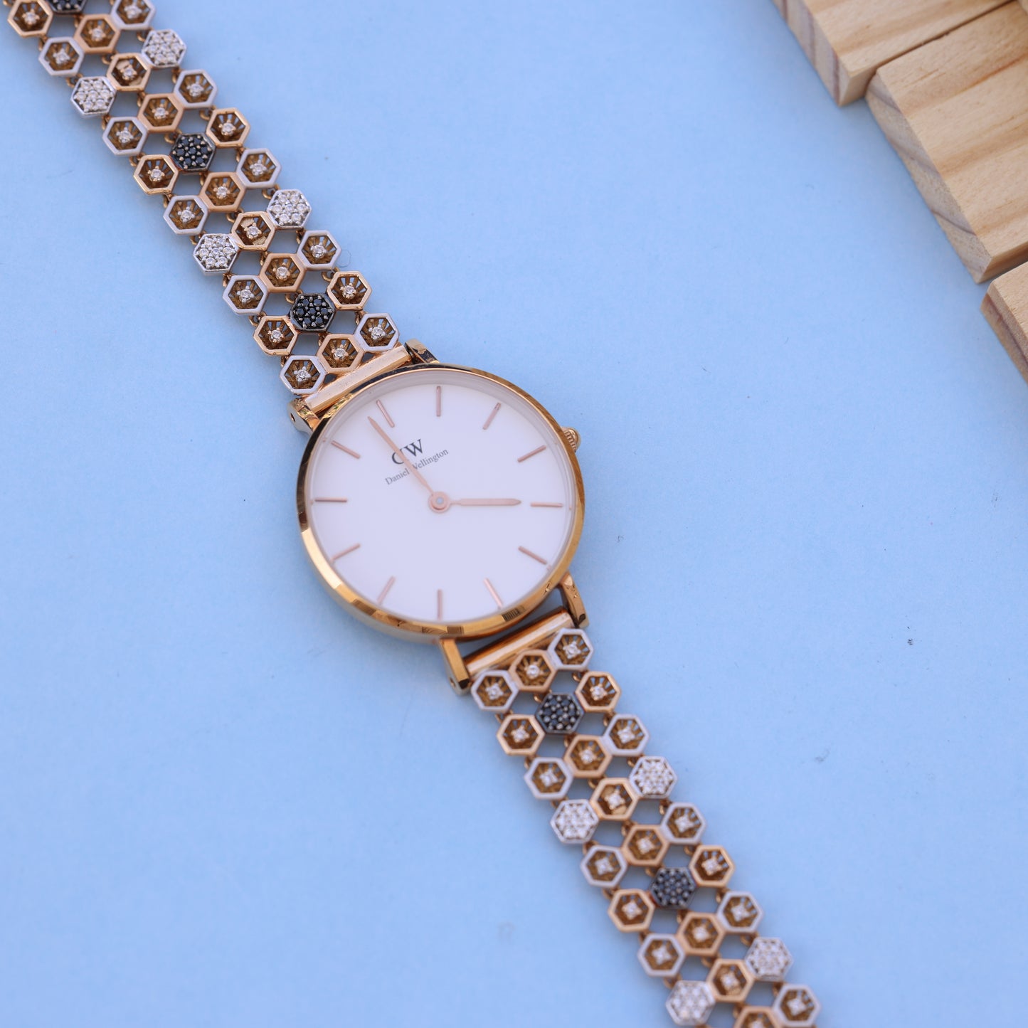 Elegant Women's Watch with American Diamond Bracelet