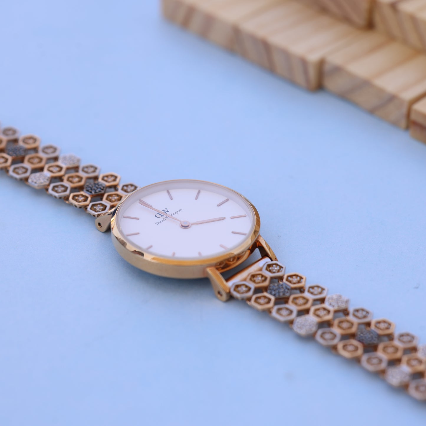 Elegant Women's Watch with American Diamond Bracelet