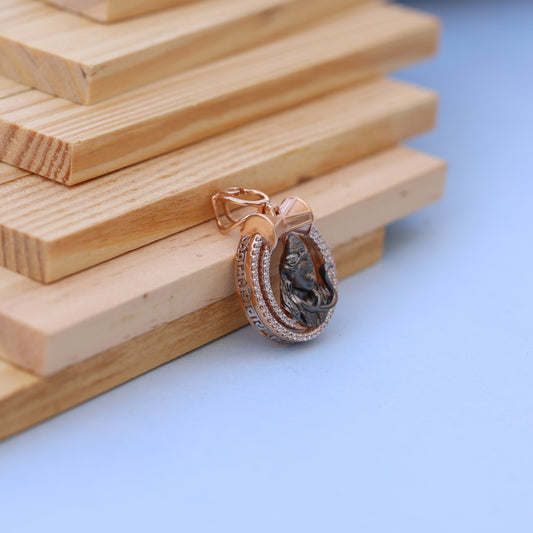 Divine Lord Shiva Men Pendant with Sparkling American Diamonds – Rose Gold & Antique Finish