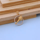 Elegant Gold Men Pendant with American Diamonds – Designer Mace (Gada) Motif