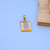Modern Gold Men Rectangle Pendant with American Diamonds – Sleek & Stylish