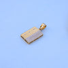 Stunning Rectangular Gold Men Pendant with American Diamonds
