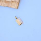 Stunning Rectangular Gold Men Pendant with American Diamonds