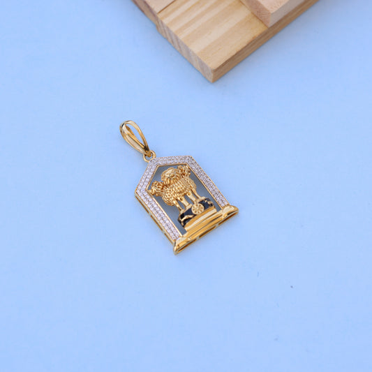 Stunning Indian Emblem men Pendant with American Diamonds
