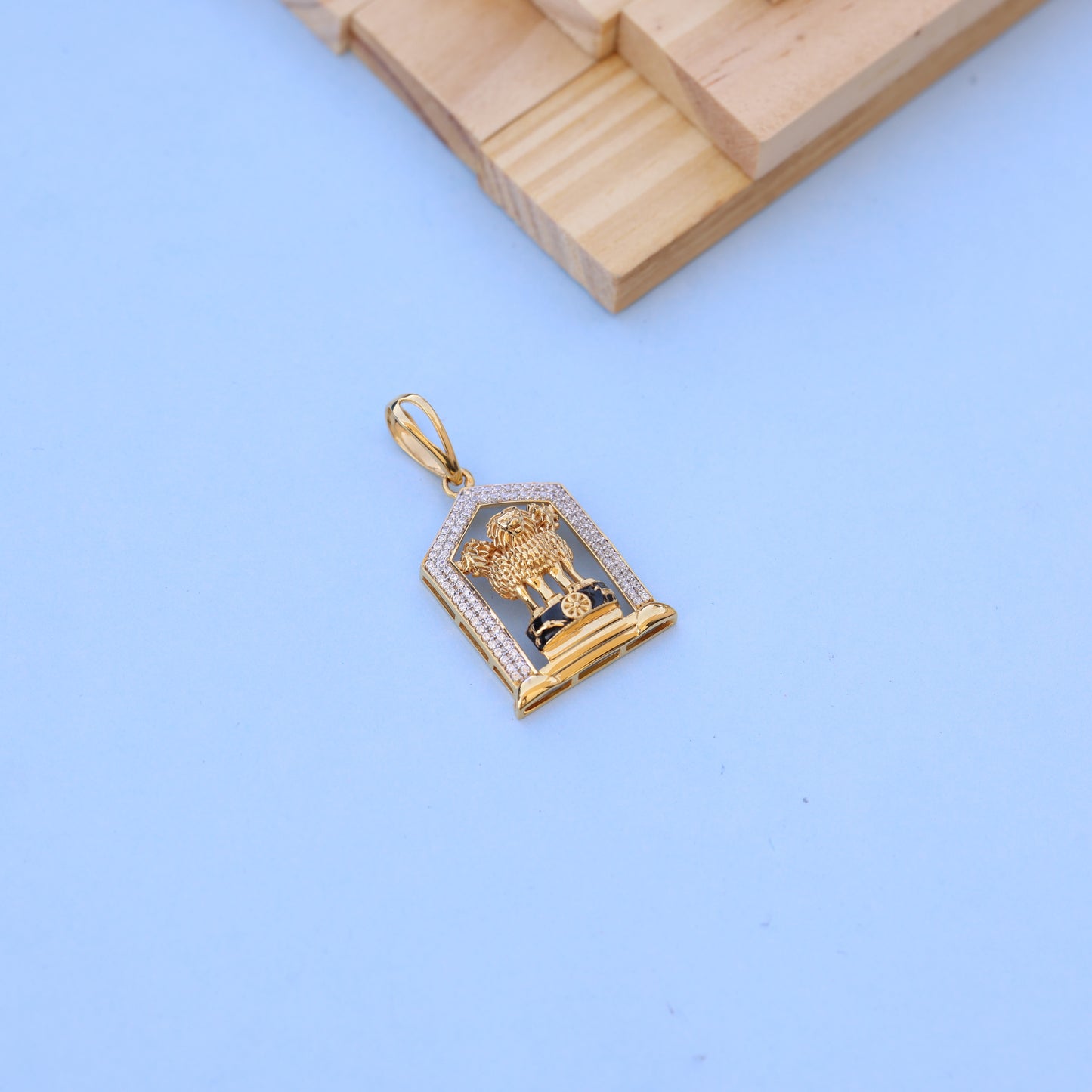 Stunning Indian Emblem men Pendant with American Diamonds