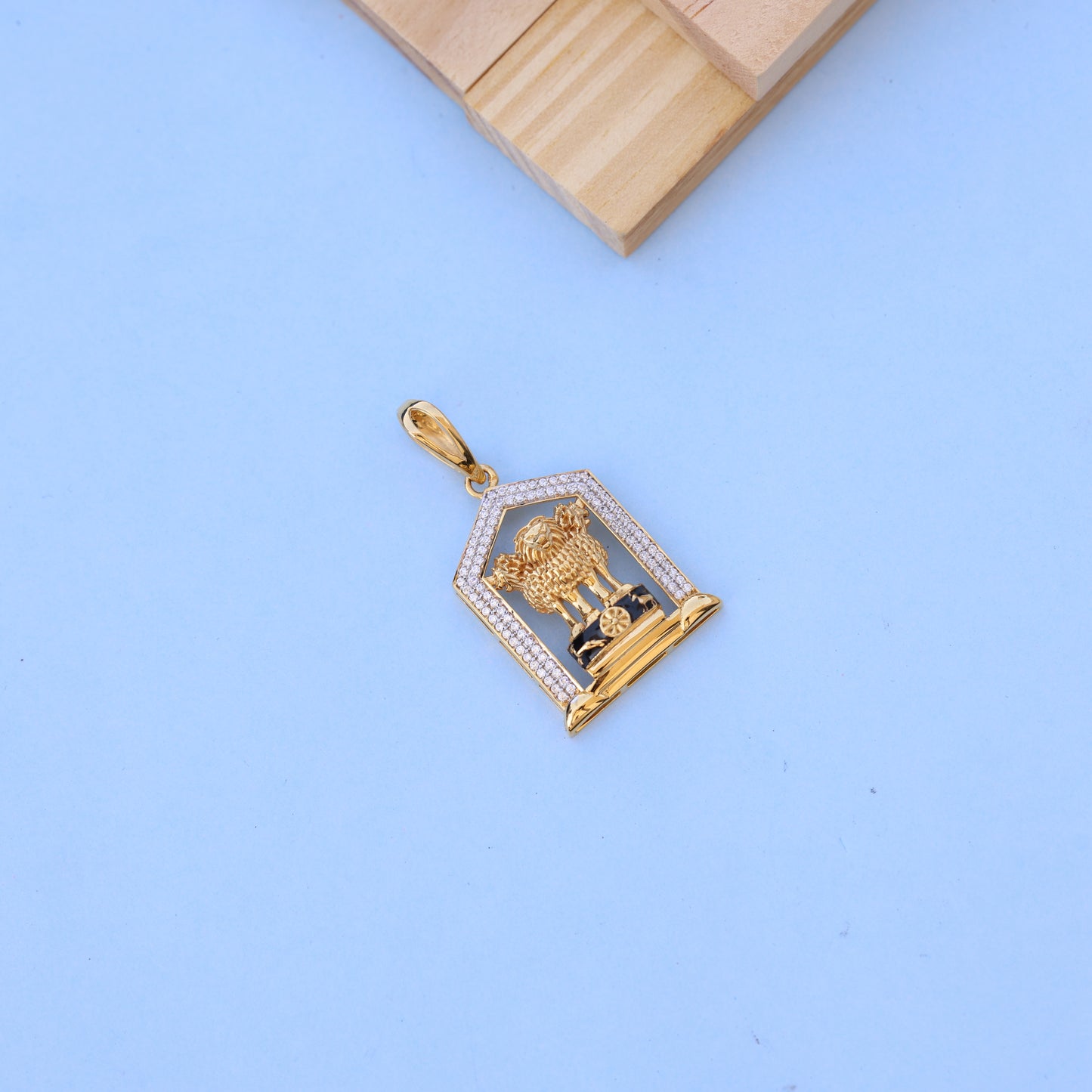 Stunning Indian Emblem men Pendant with American Diamonds