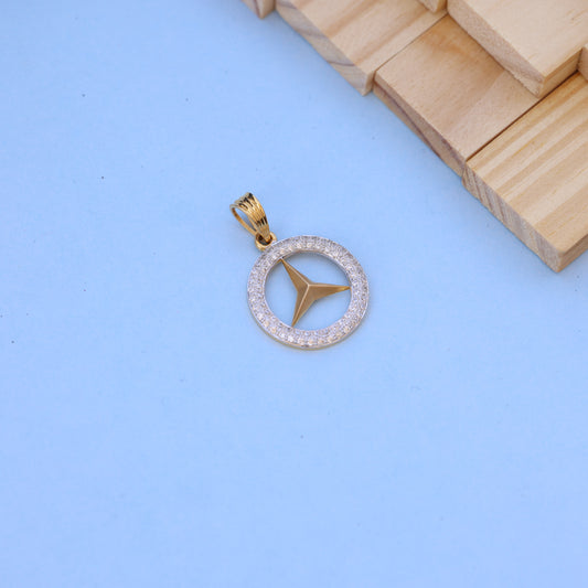 Luxury-Inspired Mercedes symbol men  Pendant with American Diamonds