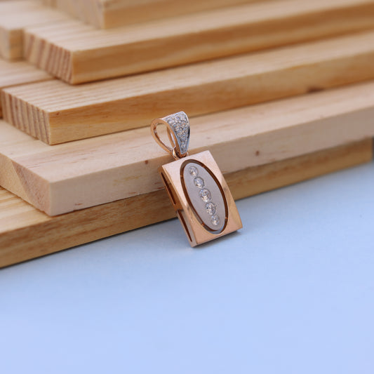 Elegant Rectangular Men Pendant with American Diamonds