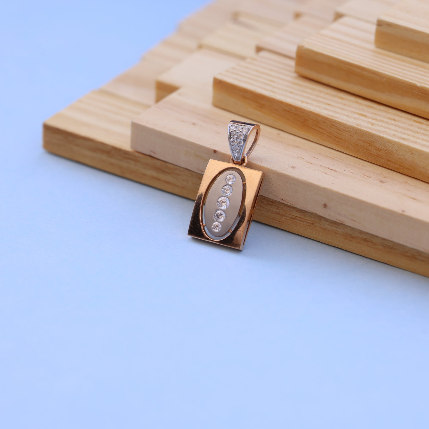 Elegant Rectangular Men Pendant with American Diamonds