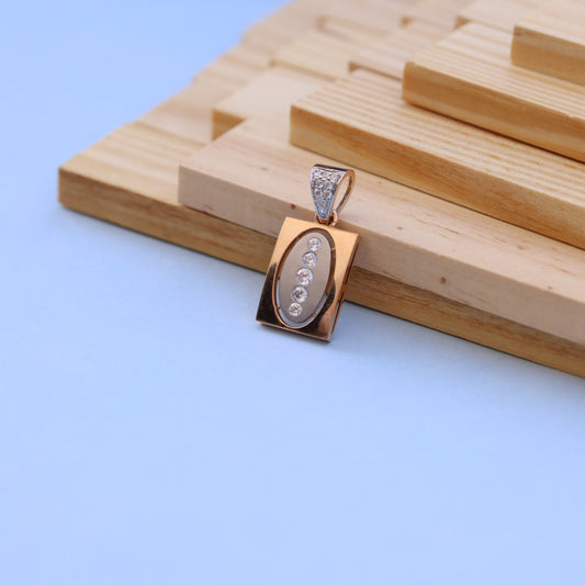 Elegant Rectangular Men Pendant with American Diamonds