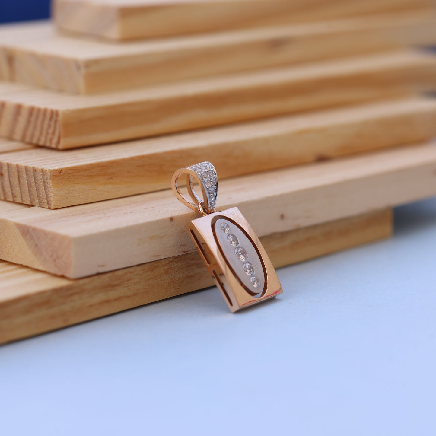 Elegant Rectangular Men Pendant with American Diamonds