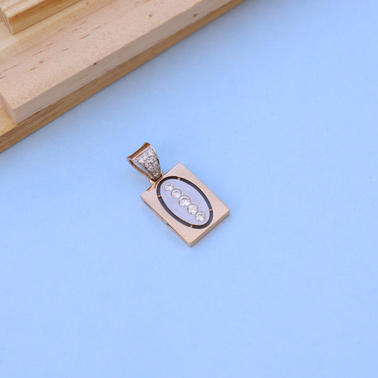 Elegant Rectangular Men Pendant with American Diamonds