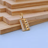 Gold-Tone Geometric Men Pendant with American Diamonds – Modern Rectangle Jewelry