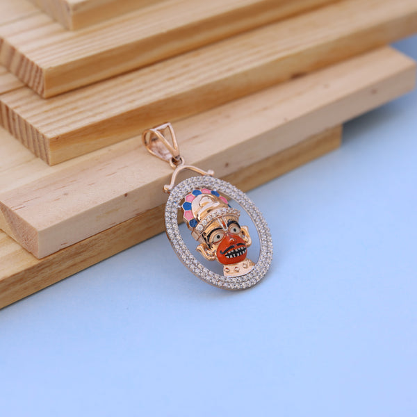 Traditional Gold-Toned Hanumanji Pendant with American Diamond