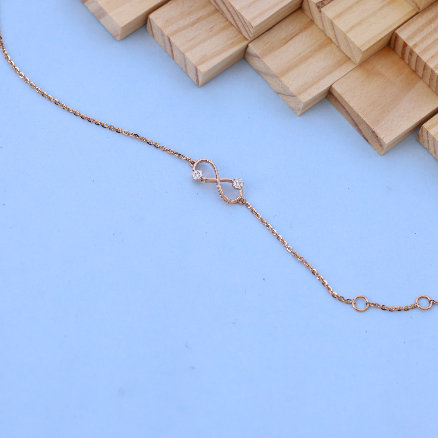 Infinity Rose Gold Bracelet with Lab-Grown Diamonds – Ethical Elegance Redefined