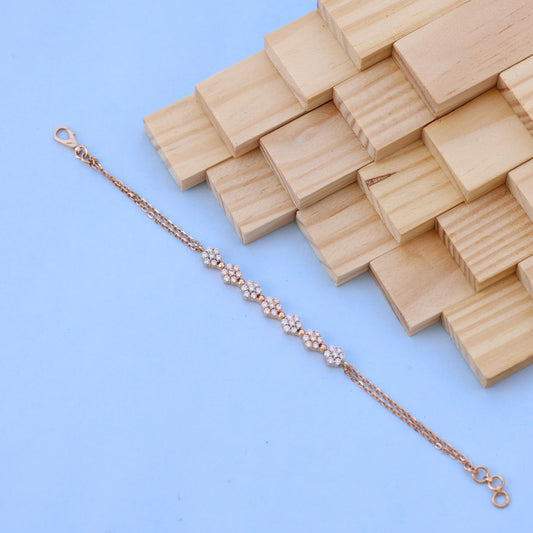 Elegant Rose Gold Women Bracelet with American Diamonds – Classic Sparkle for Every Occasion