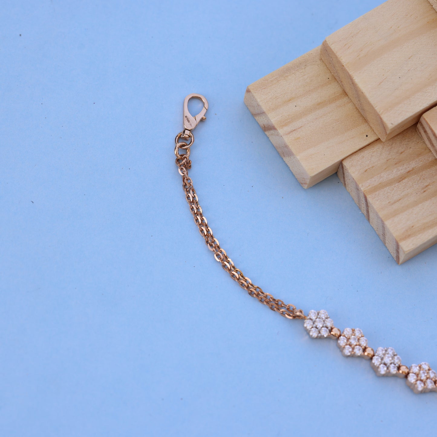 Elegant Rose Gold Women Bracelet with American Diamonds – Classic Sparkle for Every Occasion