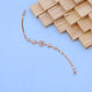 Floral Rose Gold Bracelet with American Diamonds