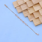 Delicate Rose Gold Chain Bracelet with American Diamonds – Dainty & Elegant Design