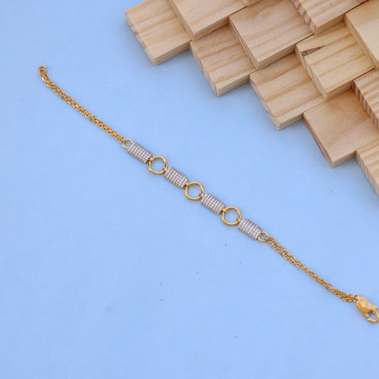 Elegant Gold Bracelet with American Diamond