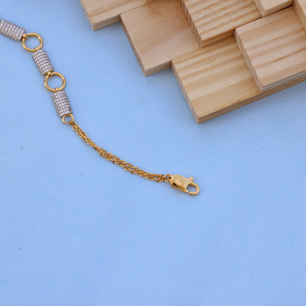 Elegant Gold Bracelet with American Diamond