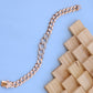 18kt Rose Gold Cuban Bracelet with American Diamond Luxury Designer Jewelry