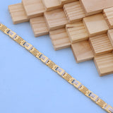 Gold Men Bracelet with Designer Pattern & American Diamonds