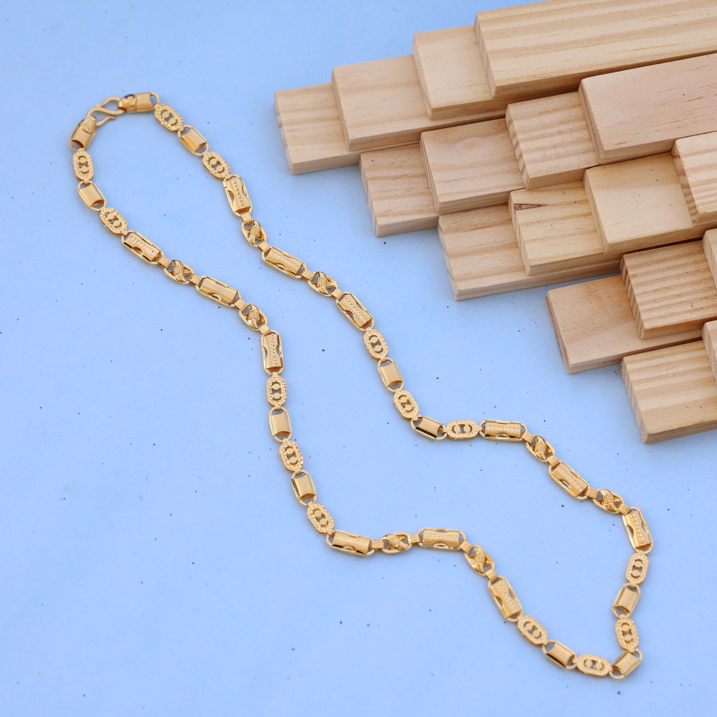 22KT 916 Yellow Gold Chain Necklace – Elegant Traditional Design – Authentic