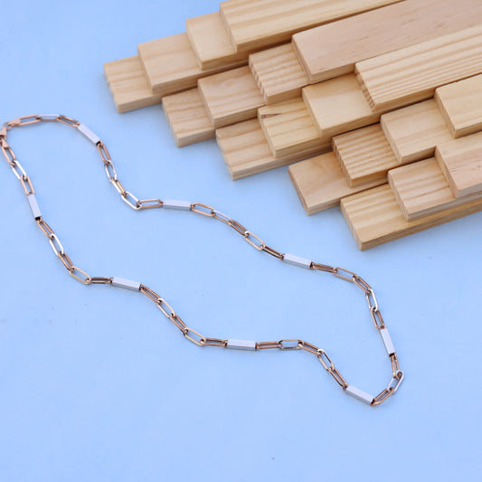 Luxari 18kt Rose Gold Chain with White Rhodium – Elegant & Modern Design