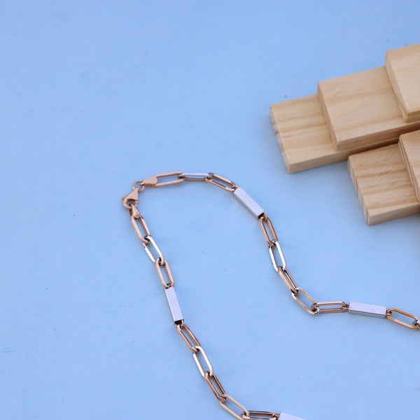 Luxari 18kt Rose Gold Chain with White Rhodium – Elegant & Modern Design