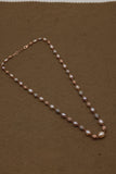 Rose Gold Freshwater Pearl Necklace with Textured Beads