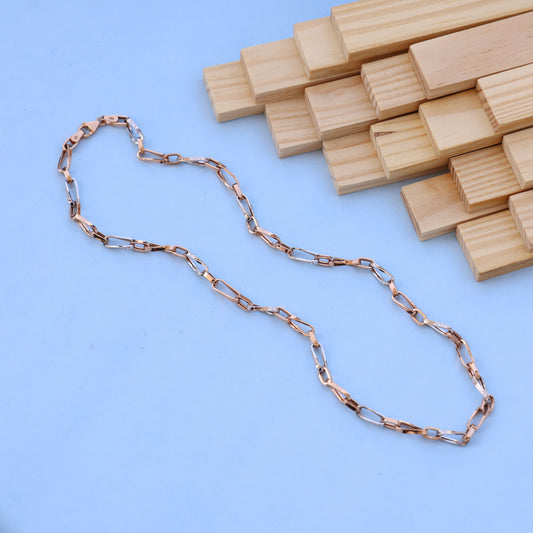 Elegant 18K Rose Gold Chain Necklace – Modern Link Design
