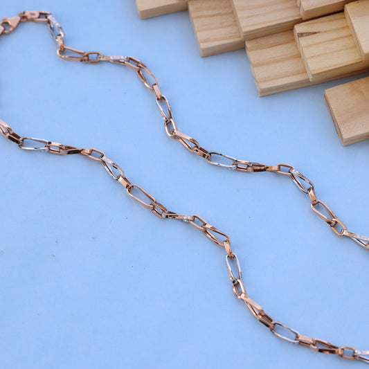 Elegant 18K Rose Gold Chain Necklace – Modern Link Design