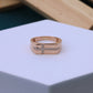 Stunning Rose Gold Cross Band Men Ring with Moissanite Diamonds