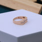 Stunning Rose Gold Cross Band Men Ring with Moissanite Diamonds