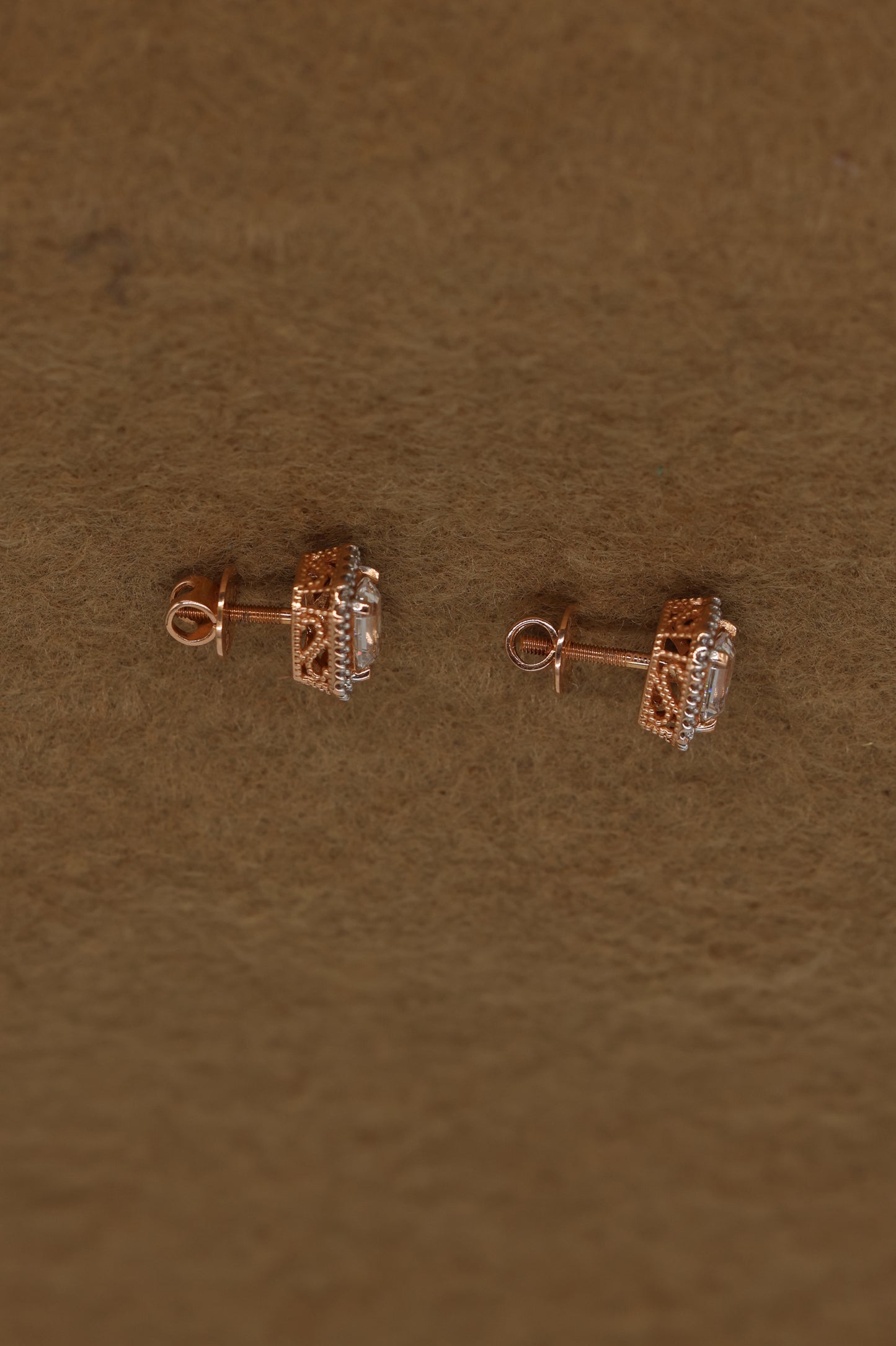 Exquisite Rose Gold Cluster Stud Earrings with Brilliant Diamonds