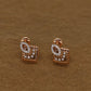 Exquisite Rose Gold Square Earrings with Intricate Diamond Accents