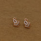 Exquisite Rose Gold Square Earrings with Intricate Diamond Accents