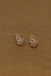 Exquisite Rose Gold Square Earrings with Intricate Diamond Accents