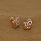 Exquisite Rose Gold Square Earrings with Intricate Diamond Accents