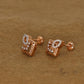 Exquisite Rose Gold Square Earrings with Intricate Diamond Accents