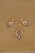 Rose Gold Diamond & Blue Sapphire Pendant and Earring Set – Art Deco Geometric Design