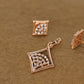 Rose Gold Diamond Square Pendant & Earring Set – Elegant Geometric Jewelry for Women