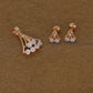 Rose Gold Floral Diamond Pendant & Earring Set – Elegant Jewelry for Women