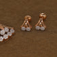 Rose Gold Floral Diamond Pendant & Earring Set – Elegant Jewelry for Women