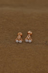 Rose Gold Floral Diamond Pendant & Earring Set – Elegant Jewelry for Women