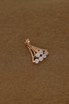 Rose Gold Floral Diamond Pendant & Earring Set – Elegant Jewelry for Women