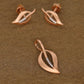 Elegant Rose Gold Leaf Design Jewelry Set with American Diamonds – Pendant and Earrings