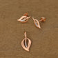 Elegant Rose Gold Leaf Design Jewelry Set with American Diamonds – Pendant and Earrings