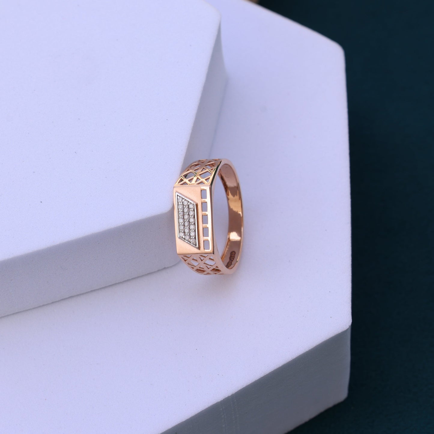 Moissanite Men's Rose Gold  Ring